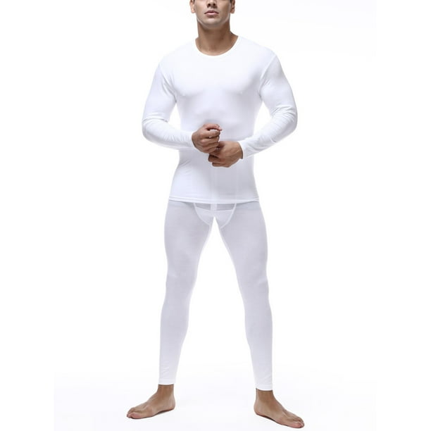 2 Suit Men`s Warm Winter Thermal Underwear BaseLayer T-Shirt Long Johns Trouser
